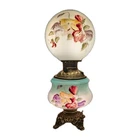 1880s Antique Gone With The Wind Hurricane Parlor Lamp LARGE Milk Glass WORKS