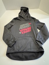 Under Armour Youth Girls Black Loose Fit Pullover Hoodie Youth Size M Pink Logo