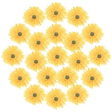 20-Pack Artificial Plumeria Flower Heads, 4.33" Fake Flowers, Yellow