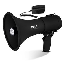 Pyle PA Megaphone Speaker with Built-in Rechargeable Battery, Black Open Box 