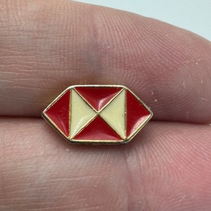 Vintage HSBC Red White Diamond Logo Enamel Lapel Pin Tie Tack