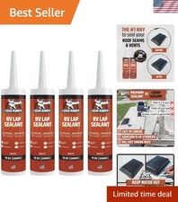 RV Lap Sealant, Self-Leveling Roof Sealer, White, 4 Pack