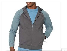 GUESS Males Energetic Full Zip-up Hoodie Sweatshirt Ash Coal Size S BNWT