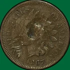 1867 Indian Head Cent Cull Coin #41125
