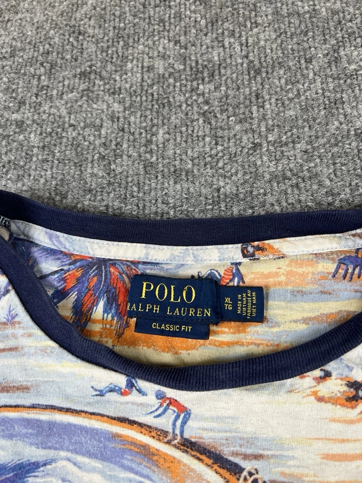 Мужская гавайская футболка Polo Ralph Lauren размер XL классический крой с тропическим цветочным узором AOP - Изображение 3 из 4