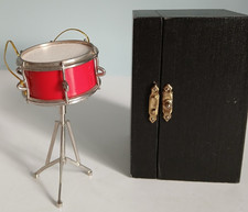 Snare Drum Christmas tree ornament Metal w storage case