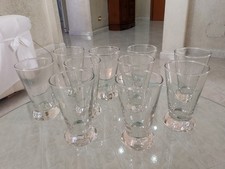10 Bicchieri vetro a cono coppe gelato dessert bibita piede massiccio  h cm 13 
