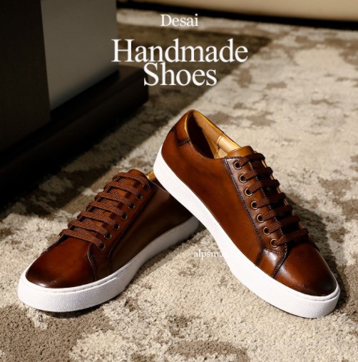 Men's Leather British Sneakers Trend Korean Casual Sports Outdoor Lace Up Pumps