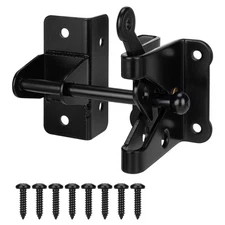 SANKINS Self-Locking Gate Latch for Wooden Fence Gate Heavy Duty Post Mount A...