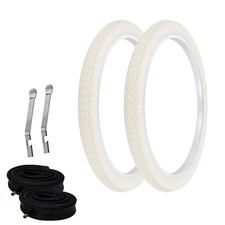 PRO TIRES 24 x 2.125 CREAM P-123A W/ HEAVYDUTY TUBES TIRE LEVERS