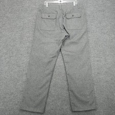 Banana Republic Wool Pants Straight Fit Drawstring Back Flap Pockets Mens 35x32