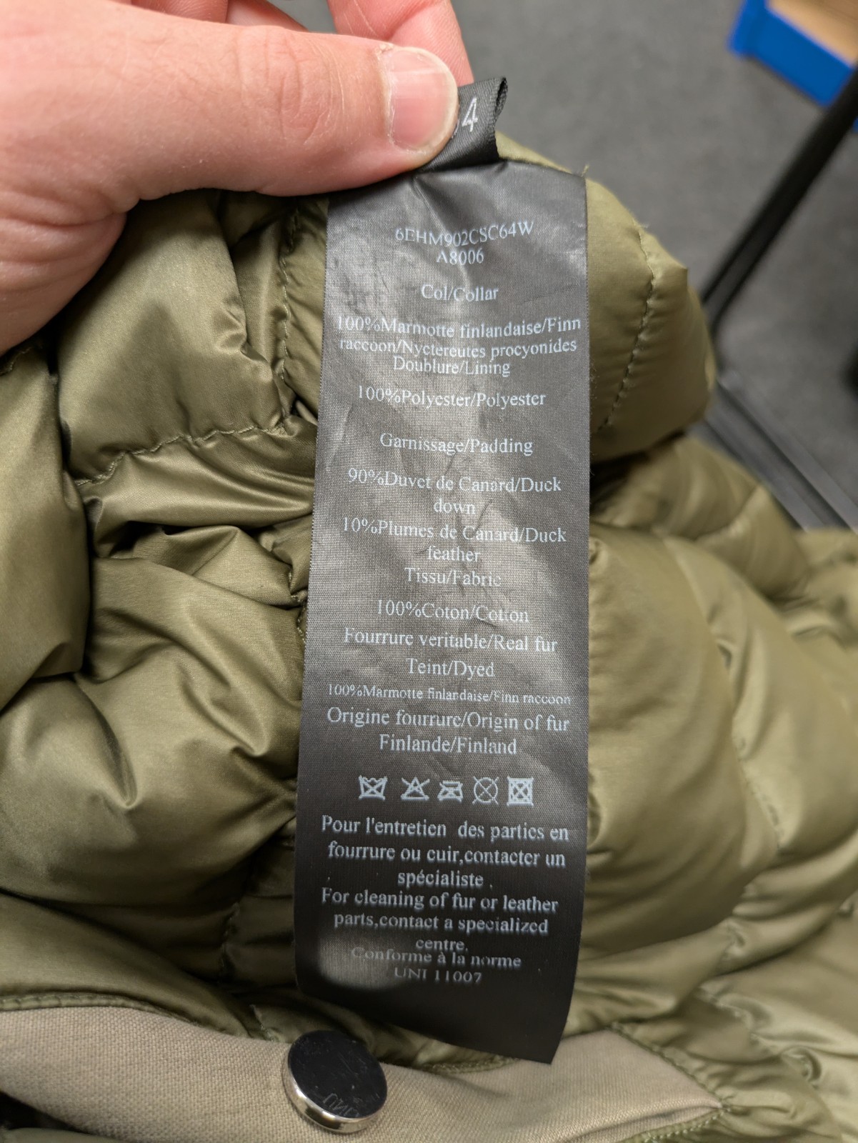 yves salomon parka verde militare giacca cappotto 54 OTTIME CONDIZIONI PELLICCIA XXL
