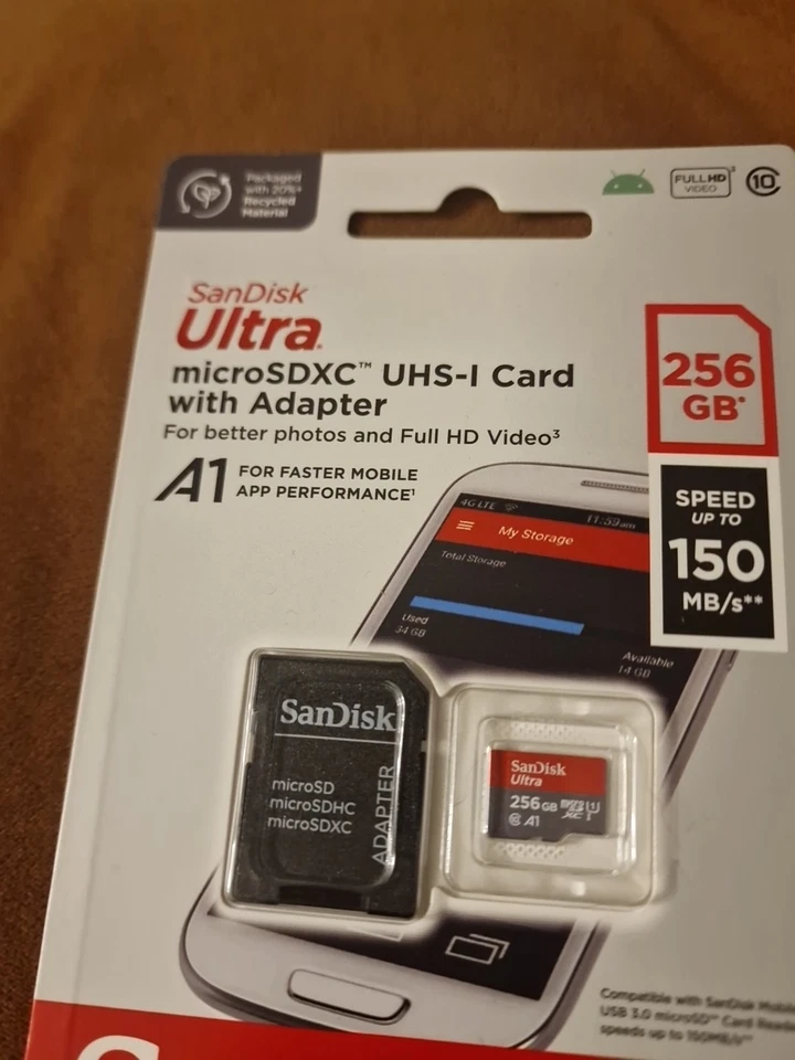 SanDisk Ultra 256GB microSDXC UHS-I Card with an included SD adapter *Brand New - Image 2 of 4