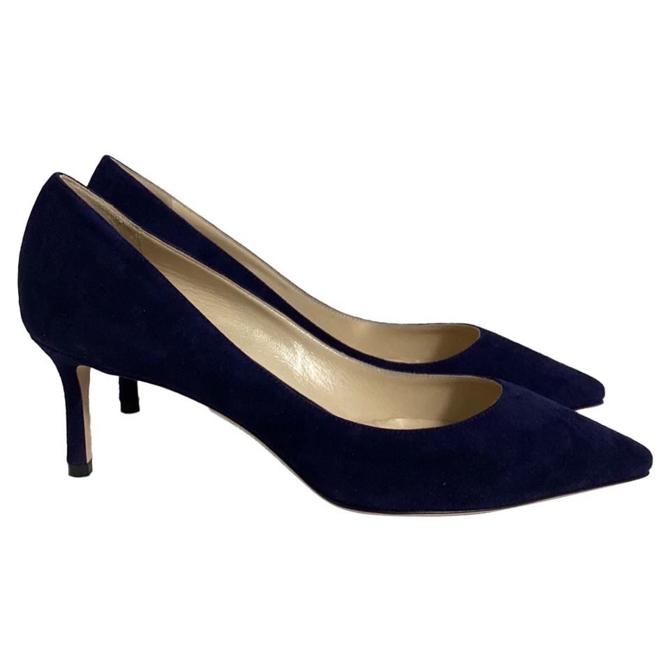 Sapatos femininos Jimmy Choo Romy de camurça azul tamanho 39