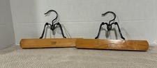 VTG Setwell Wooden Clothes Hangers Set Of 2 Made In USA.   A19