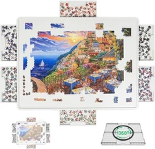 Lightweight 1500 Pieces Rotating Puzzle Board with 6 Sliding 34.25" x 26.38" 