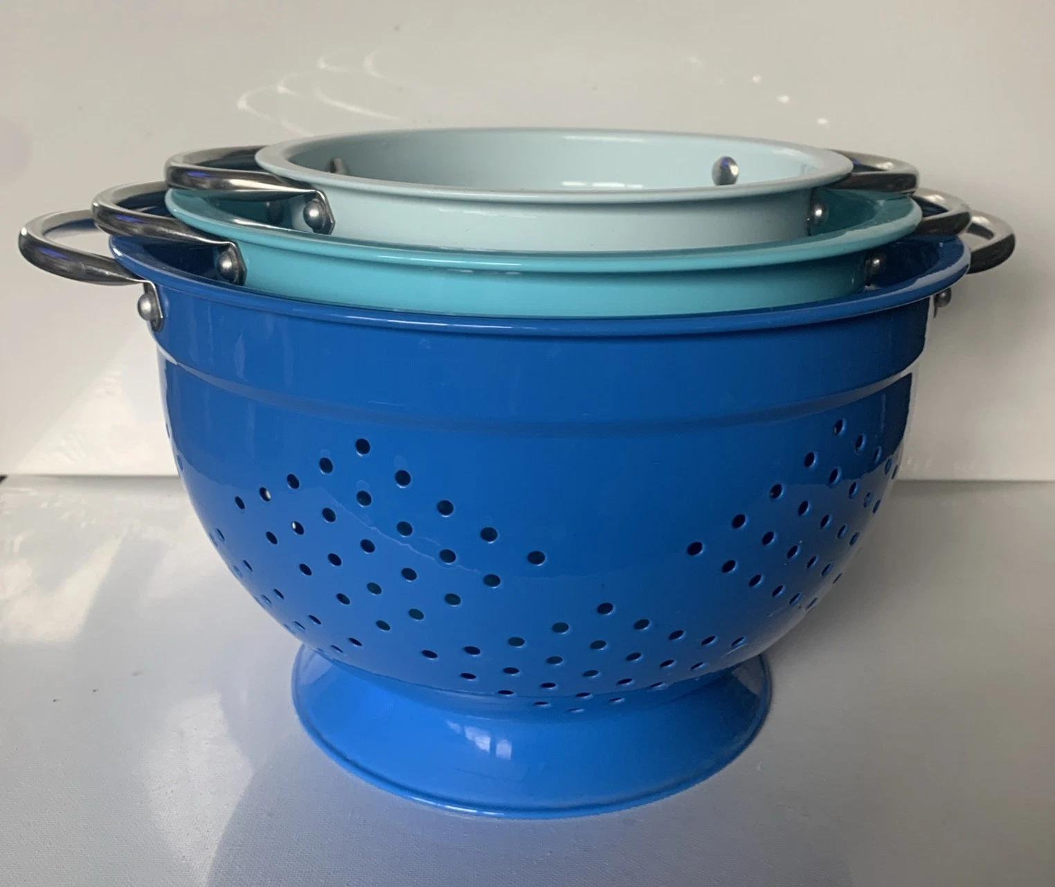 MIU Set Of 3 Steel Colander Set Assorted Sizes