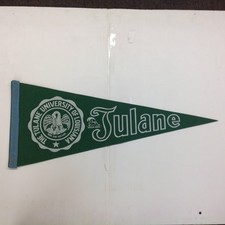Vintage Souvenir Felt Pennant Tulane University of Louisiana Green Wave
