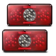 Partsam 2Pcs Rectangle LED Trailer Tail Lights Stop Turn