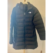 The North Face Womens Black Hooded Down Minoqua Parka Puffer Coat Jacket Long S