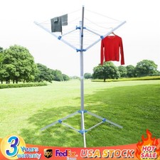 3-Arm Portable Folding Umbrella Style Laundry Dryer Clothes Drying Rack Outdoor