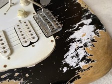Stratocaster Black Nitro Heavy Relic Guitar-Squier By Fender