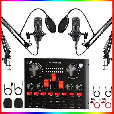 Professional Condenser Microphone Kit Complete Set For Podcast Studio Recording