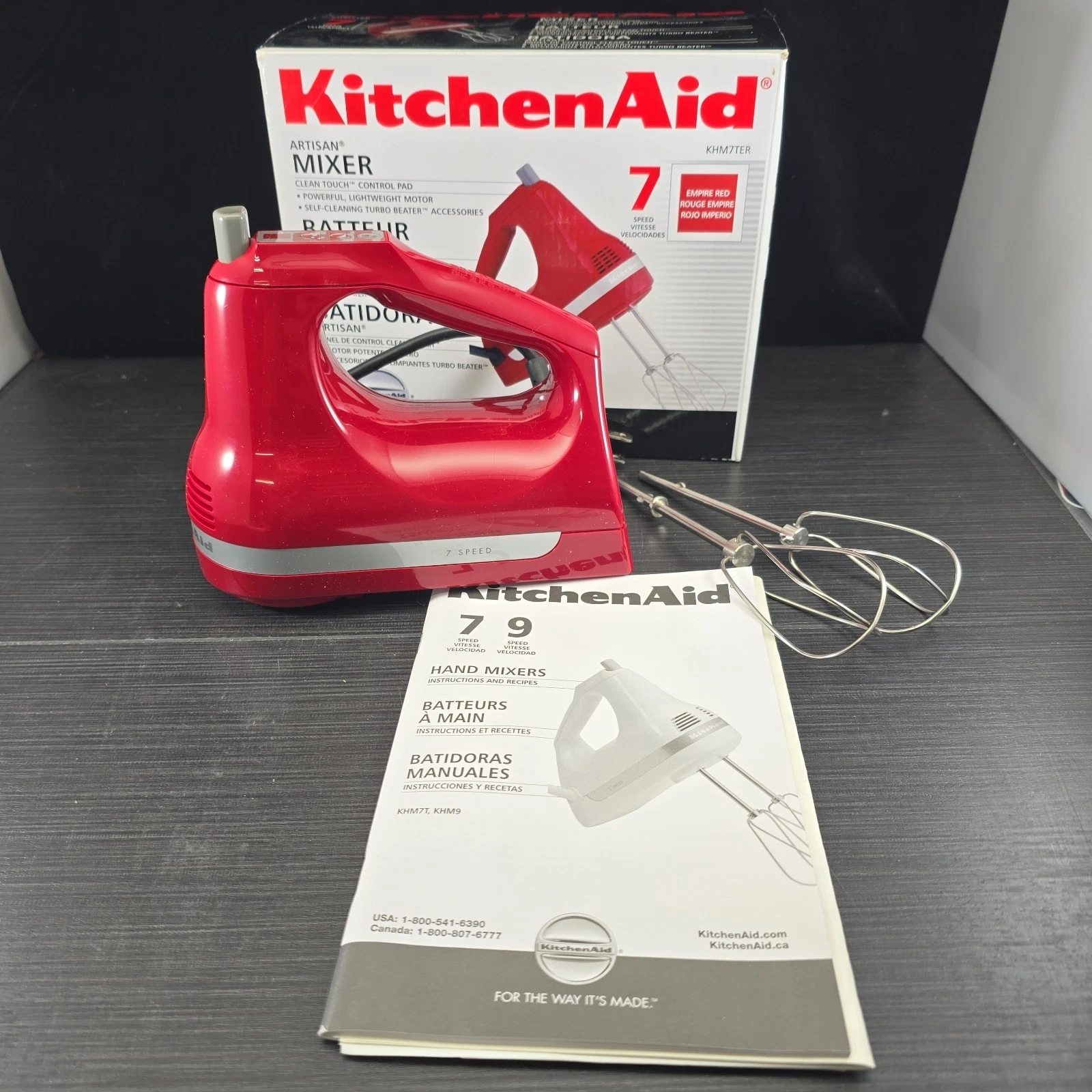 KitchenAid 7-Speed Hand Mixer Model KHM7TER5 Empire Red Open Box
Opens in a new window or tab