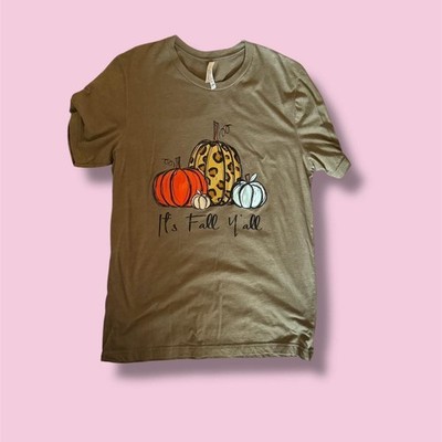 BELLA+CANVAS It's Fall Y'all Pumpkin Leopard Print T-T-Graphic Tee
