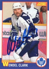 1991 Score Hockey Kellogg's Set Wendel Clark Autograph No. 3 Leafs Please Read!