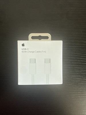 Apple Official 60W USB-C to USB-C Braided Charge Cable (1M/3.3-Ft) A2795 - White