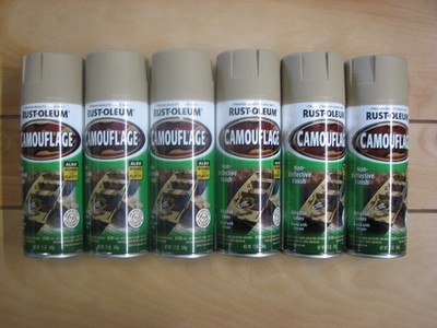 6 EA RUST-OLEUM CAMOFLAGE NON-REFLECTIVE FINISH SPRAY PAINT, COLOR: SAND
