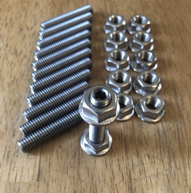 LS LSX Stainless Steel Exhaust Header Studs 40mm Complete Set, US