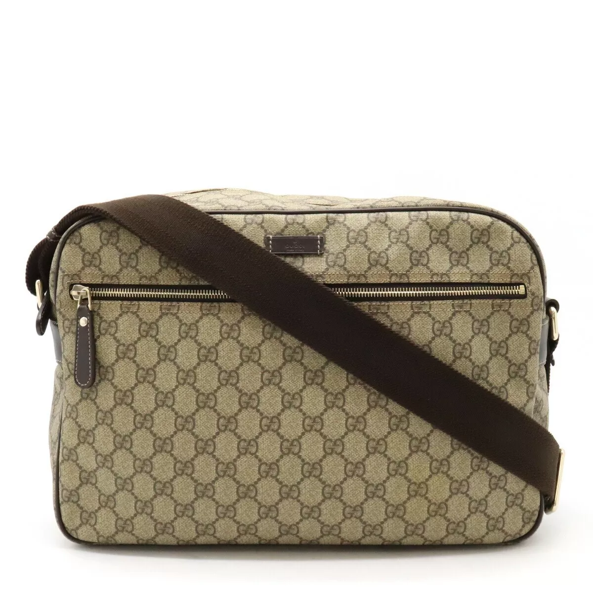 Gucci GG Plus GG Supreme sac à bandoulière bandoulière PVC cuir marron 211107