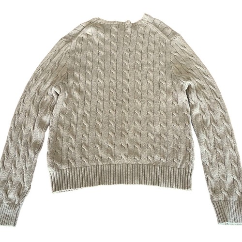 Polo Ralph Lauren Maglione Maglia Cavo, Taglia Large, Beige, Uomo 100% Cotone, Preppy - Foto 6 di 13