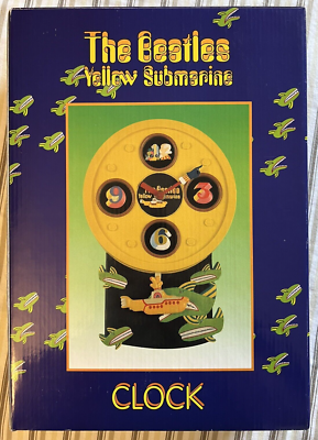 Beatles RARE 1999 Yellow Submarine Pendulum Clock Subafilms Ltd