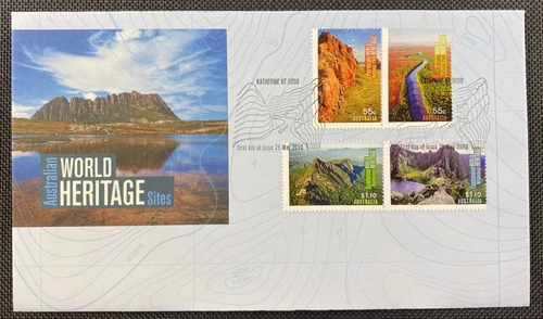 2010 Australian World Heritage Sites FDC First Day Cover With 4 x Gummed Stamps