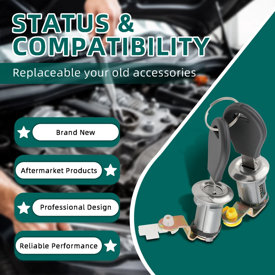 Nuevo juego de cerradura de puerta con llave izquierda derecha para camioneta Nissan Pathfinder 1984-1998 Foto 2 de 4