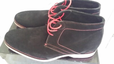 Donald J. Pliner Saks 5th Ave Mens Black Suede Ankle Boots Size 41 Red Thread Donald J. Pliner Saks 5th Ave Men main image 4