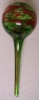 Garden Flower Pot Vacation Watering Stake Glass Ball 8 Tall Green Streaks Garden Flower Pot Vacation Watering Stake Glass Ball 8 Tall Green Streaks