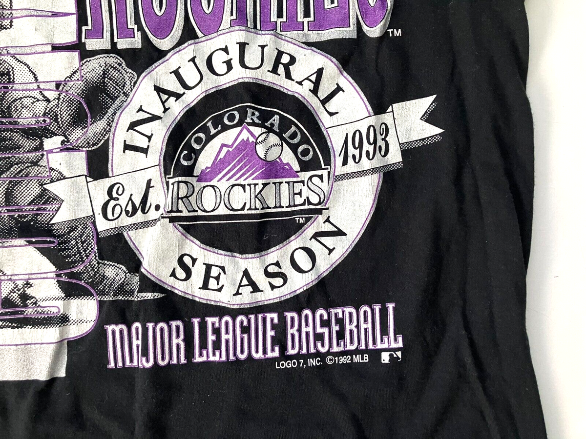 Vtg 90s 1993 COLORADO ROCKIES Baseball INAUGURAL SEASON T-SHIRT