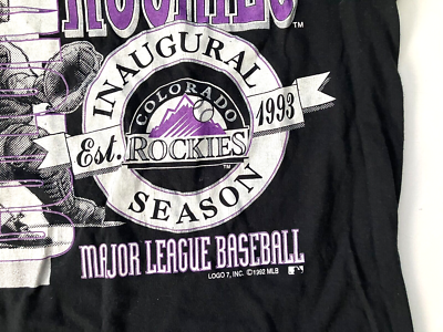 Vtg 90s 1993 COLORADO ROCKIES Baseball INAUGURAL SEASON T-SHIRT 