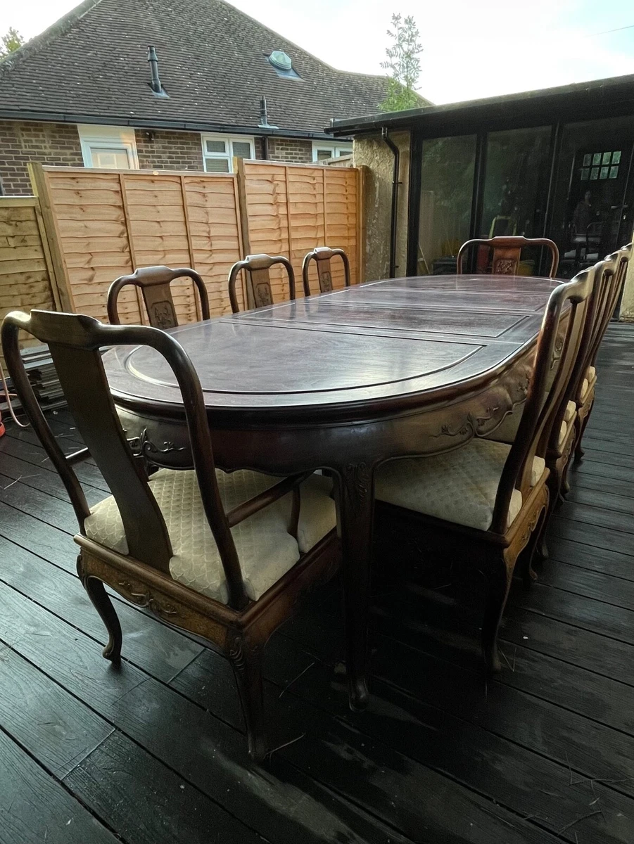 Rosewood 8 seater dining table with chairs eBay
