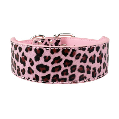 pink leopard dog collar