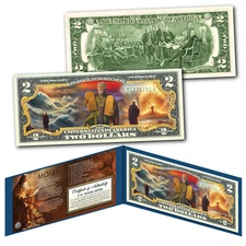 MOSES The Ten Commandments Religious with Cert Genuine Legal Tender U.S. $2 Bill
