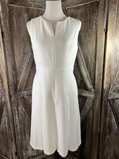 Nine West Womens White Lined Sleeveless Fit + Flare Dress 6 (NW1104RACK)