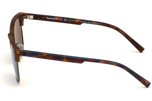 Timberland TB9177 52D POLARIZED Tortoise Mirrored Plastic Sunglasses 53-19-145 - Picture 3 of 4