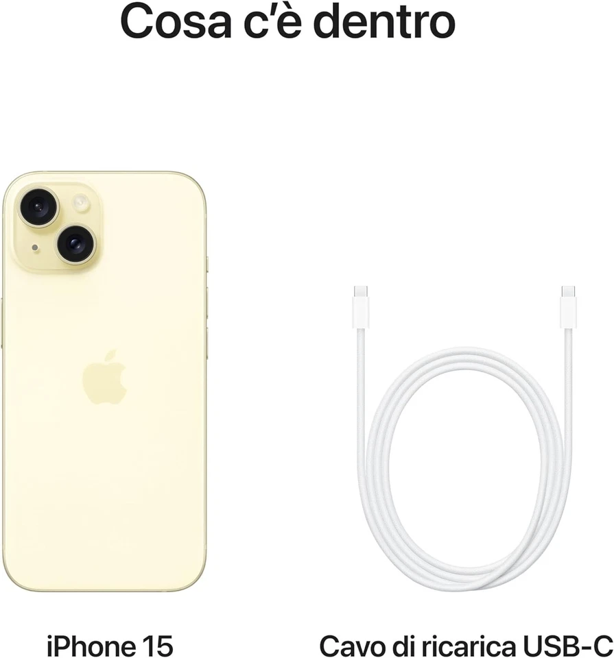 APPLE IPHONE  15 PLUS 256GB 5G SMARTPHONE YELLOW A16 ORIGINALE GARANZIA ITALIA - Immagine 4 di 4