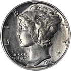 1943-P 10C Mercury Dime - Uncirculated - 90% Silver - Nice Surfaces