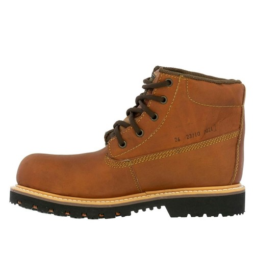 Mens Steel Toe Work Boots Light Brown 
